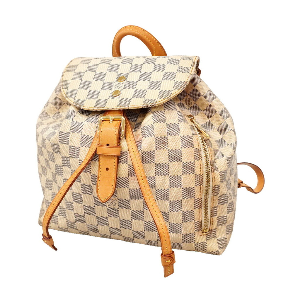 Louis Vuitton Damier Azur Speron Bag/Backpack/Daypack N41578 White Women's